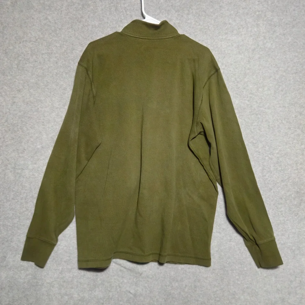 Carhartt 104428 G72 Quarter Zip Pullover Mens XL Olive Green Relaxed Fit Waffle
